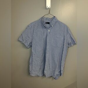 GAP Men's Blue button down flannel Gingham t Shirt size Extra Large